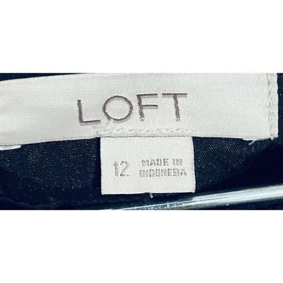 LOFT Skirt Womens 12 Shimmer Splash Mini Faux Wrap Silver Metallic Jaquard Boho - Picture 8 of 9